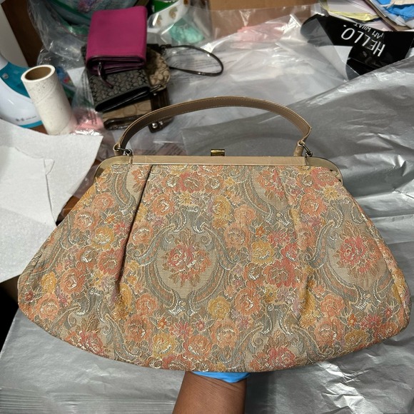 Vintage Floral Tapestry Embroidered Clutch Bag - “Deana” - Picture 4 of 15